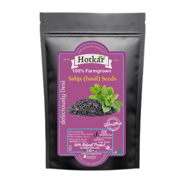 Hotkar Pure 100% Unpolished Sabja/Basil Seeds - 100g